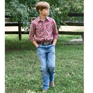 Wrangler Retro Jeans Boys 16 Slim Straight Blue Cowboy Western